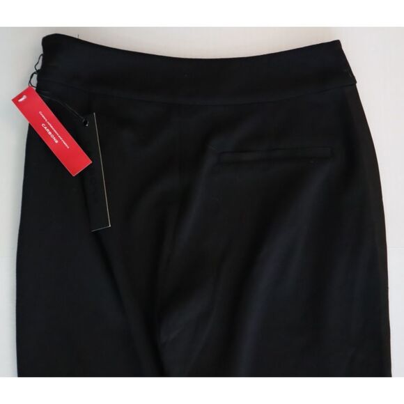 CARBON38 YD832 Women's Sz XS Black Satin Side Stripe Straight Leg Tuxedo Pants - Picture 6 of 13